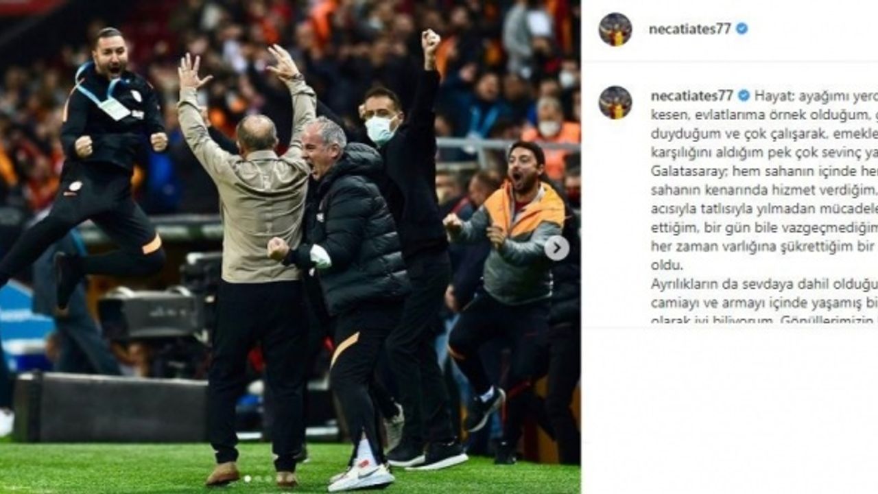 Necati Ateş, Galatasaray'a veda etti