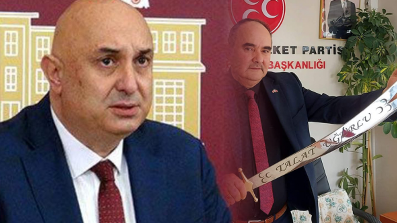MHP'li başkan CHP'li Engin Özkoç'u 'kılıçla' tehdit etti!