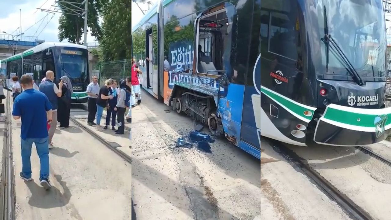 Kocaeli'de tramvaylar çarpıştı!