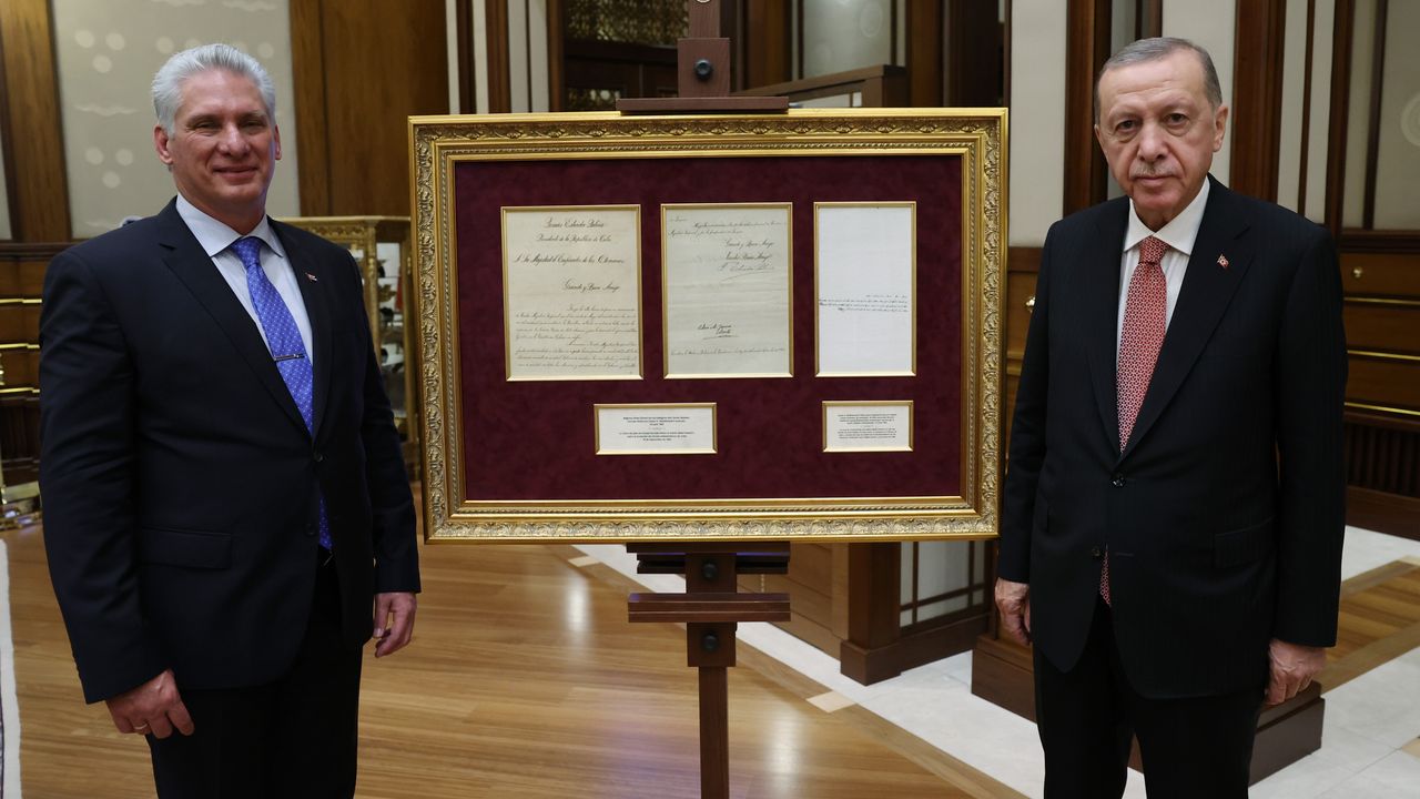 Cumhurbaşkanı Erdoğan'dan, Küba Devlet Başkanı Bermudez'e tarihi hediye