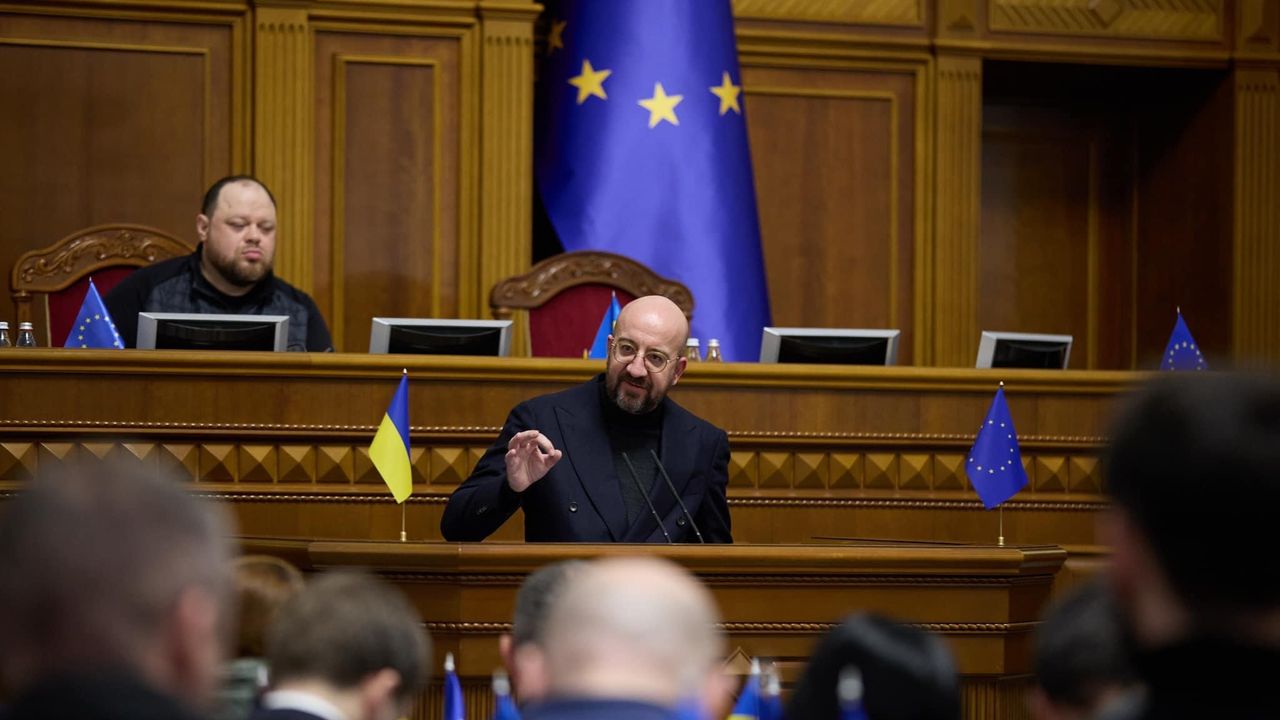 AB Konseyi Başkanı Ukrayna Parlamentosu'nda konuştu