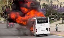 Yolcu otobüsü alevler içinde kaldı!