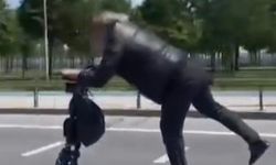 İstanbul'da tehlikeli scooter yolculuğu kamerada