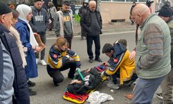 Aracın yayaya çarptığı anlar kameraya yansıdı