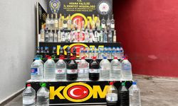 Satışa hazır pet şişelerde sahte içki ele geçirildi!