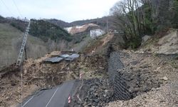 Ordu'da heyelan yolu kapattı