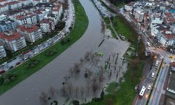 Çanakkale’de taşan Sarıçay dron ile görüntülendi