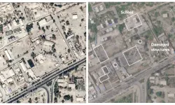 Vurulan okulun uydu görüntüleri