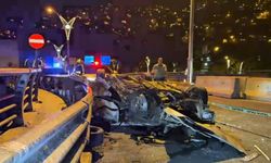 Takla atan araç hurdaya döndü