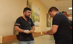 Çiviyi tahta yerine eline çaktı