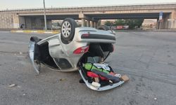 Eskişehir'de kontrolden çıkan otomobil takla attı