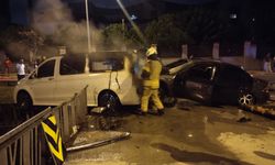 Kaza yapan otomobil alev aldı!