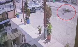 Motosikletlinin havada takla attığı anlar kamerada