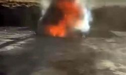 Siirt’te şantiyede iş makinesi yandı