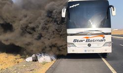 Siverek’te yolcu otobüsü alevlere teslim oldu: Faciadan dönüldü