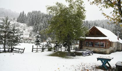 Ordu yaylalarında görsel kar şöleni