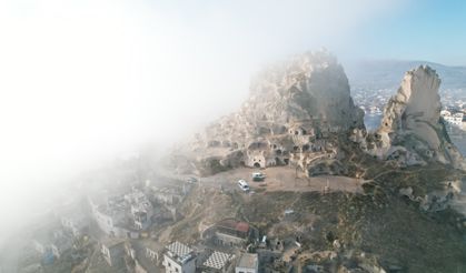 Sisli Kapadokya havadan görüntülendi