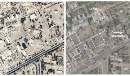 Vurulan okulun uydu görüntüleri