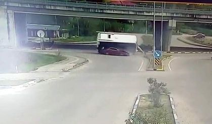 Bartın'daki feci kaza kamerada