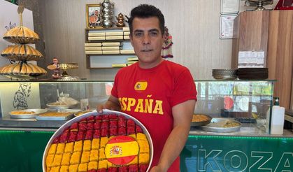 Gaziantep baklavası İspanya renklerine büründü