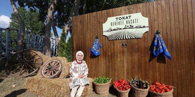 Emine Erdoğan'a Tokat'ta 'hasat konsepti'