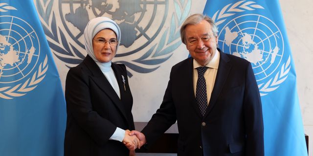 Emine Erdoğan, BM Genel Sekreteri Guterres'le görüştü