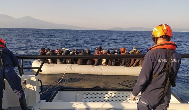 Aydın’da 34 düzensiz göçmen kurtarıldı