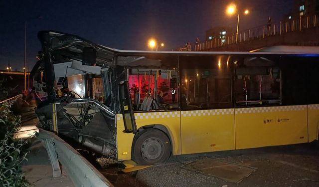 İETT otobüsü 7 metre yükseklikten alt yola düştü