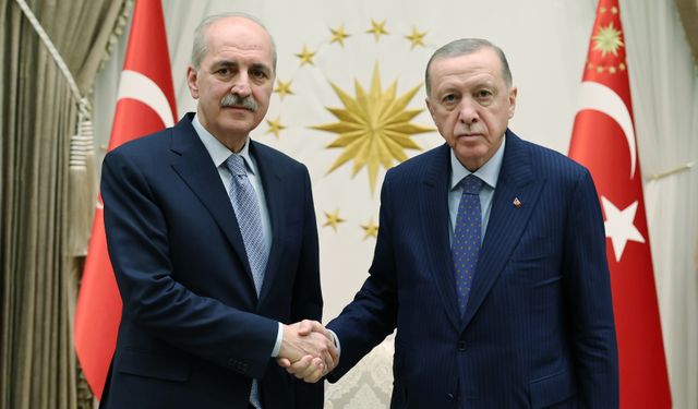 Erdoğan, Kurtulmuş'u Külliyede kabul etti