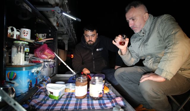 20 kilometrelik tır kuyruğunda sahur yaptılar