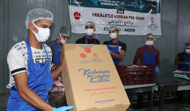 Filistinlilere dağıtılacak kurban etleri 10 günde paketlenecek