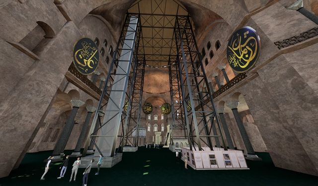 Ayasofya'nın ana kubbesinde tarihi restorasyon!