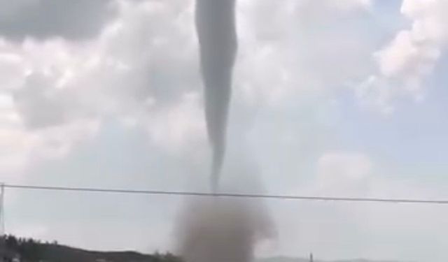 Çankırı'da oluşan dev hortum paniğe sebep oldu