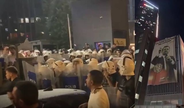 CHP İstanbul'da pankart krizinden sonra, binaya polis girdi