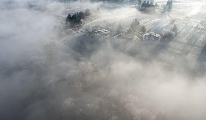 Fransa'da etkili olan sis dron ile görüntülendi!