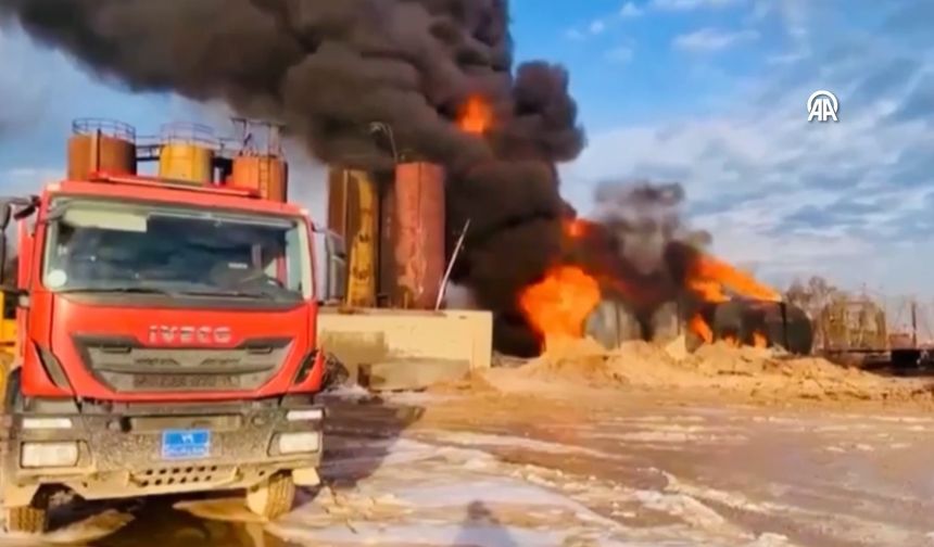 Erbil'de bir petrol rafinerisinde yangın çıktı