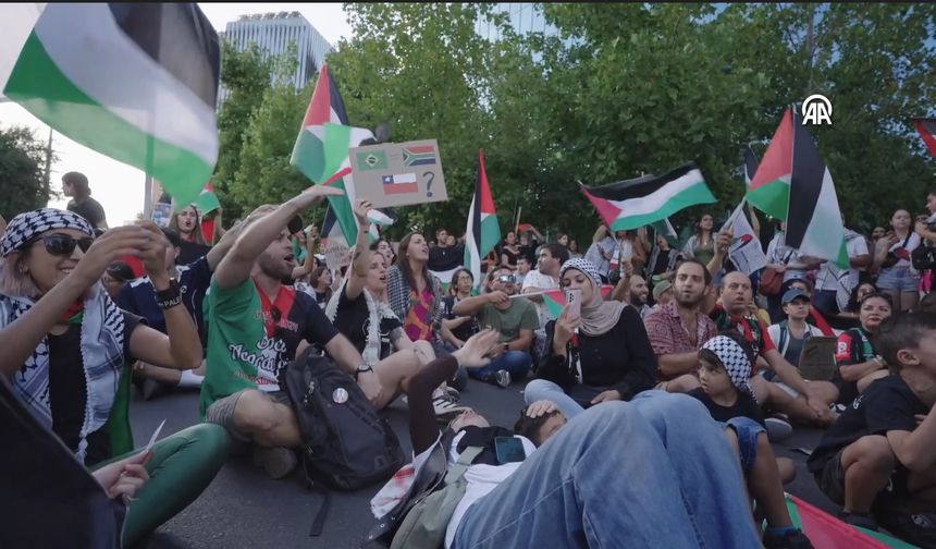 Şili'de Filistin'e destek gösteriis!