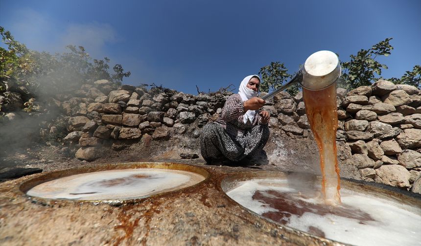 Mardin’de üzümler; pekmez, pestil ve cevizli sucuğa dönüştürülüyor