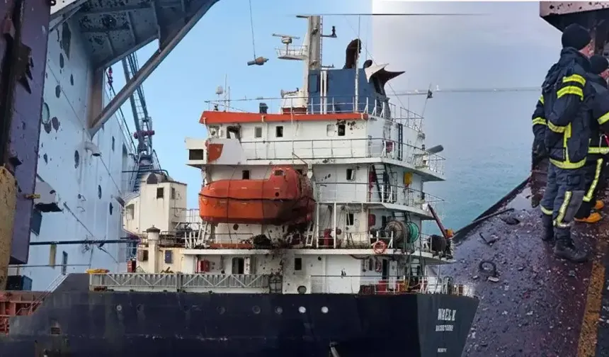 Dron saldırısına uğrayan gemi Samsun Limanı’na demirledi