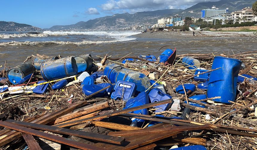 Selde yıkılan restoranı su götürdü, bir köpek son anda kurtarıldı!