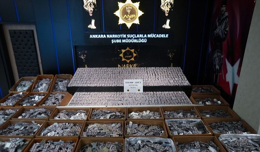 Ankara'da 810 bin uyuşturucu hap ele geçirildi!