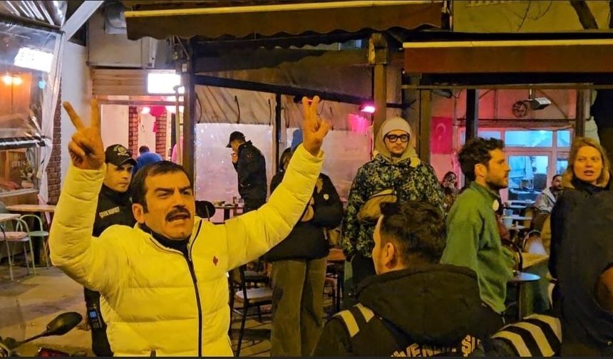 Ufuk Bayraktar ile yürüyüşe katılan kadınlar arasında gerginlik