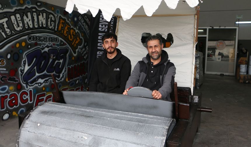 Diyarbakır'daki "Taş Devri" aracına yoğun ilgi