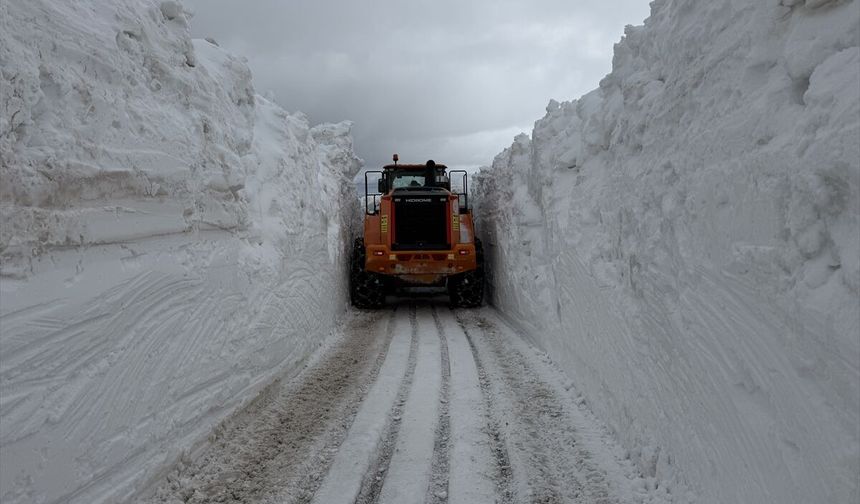 "Kar kaplanları" metrelerce yükseklikteki karla mücadele ediyor