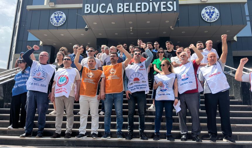 Buca Belediyesi'nde memurların eylemi sürüyor