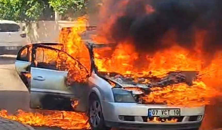 Saniyeler içinde alev topuna döndü!