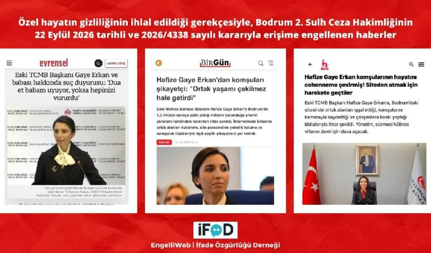 Hafize Gaye Erkan hakkındaki haberlere erişim engeli kararı
