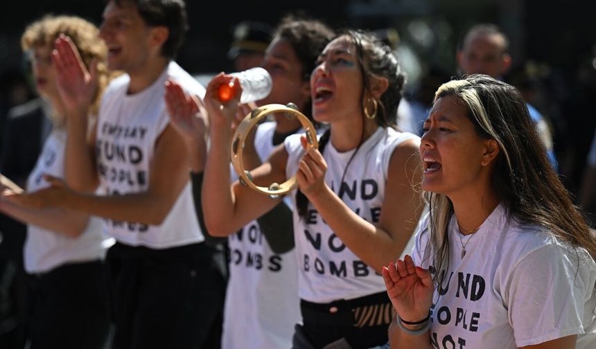 BM Önünde İsrail Protestosu