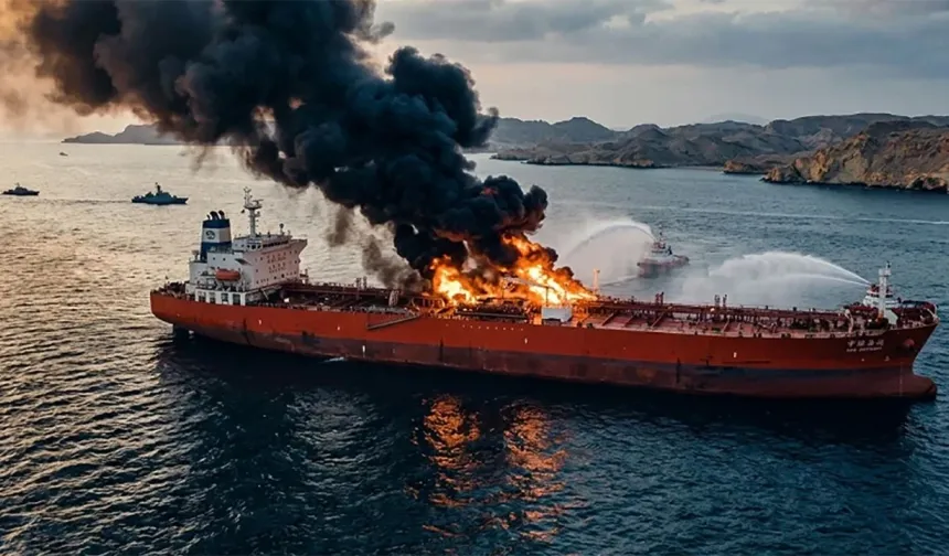 İran, Hürmüz Boğazı'nda petrol tankerini vurdu