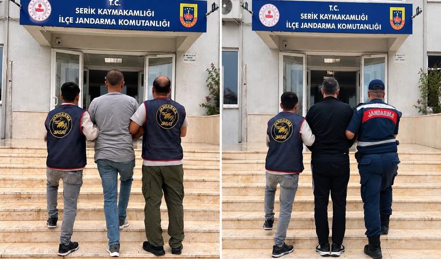 Serik’te hapis cezası ile aranan 2 hükümlü yakalandı